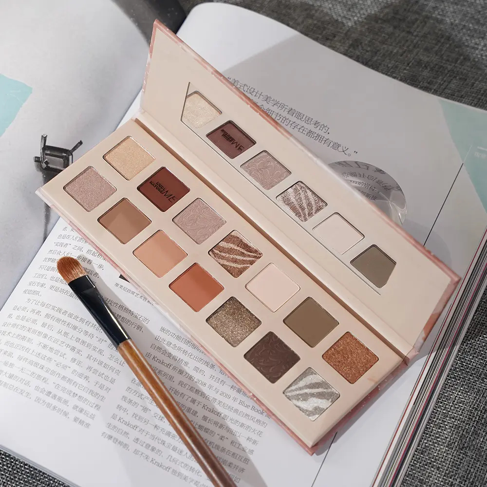 OEM & ODM-paleta de sombra de ojos personalizada, de marca privada, resistente al agua, nude, mate, brillo, maquillaje, paleta vegana, base de sombra de ojos