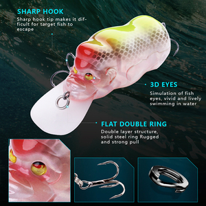 Desain baru umpan pancing spesies ikan muara bionik gorila Fat Wobblers Square Bill Floating Rattle 3D mata Bass Crankbait umpan - Product Image 2