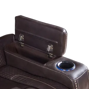 2024 Home Theater Leather Power kursi elektrik film teater Sofa tempat duduk dengan lampu LED