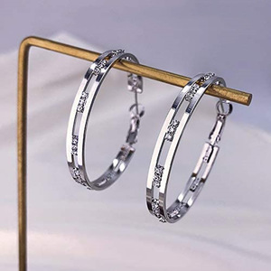 Orecchini a Cerchio Statement da Donna, Grandi Orecchini a Cerchio per Ufficio, Feste e Uso Quotidiano, Gioielli alla Moda - Product Image 2