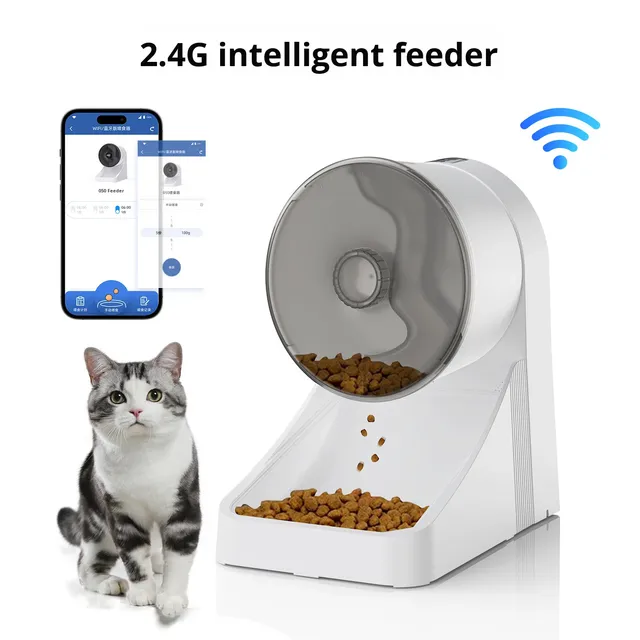 Smart Pet Feeder with Automatic Feeding Mobile App Remote Control Timed Feeding Detachable for Cats and Dogs