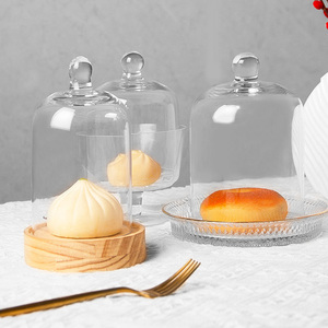 Vente en gros Cloche de présentation de pâtisserie en cristal transparente avec poignée bouton Style moderne - Product Image 3
