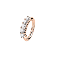 Bijou de piercing corporel classique en or massif 14K Eternal, avec 5 pierres, pour nez, oreille, lèvre, hélix, rook, anneau de piercing