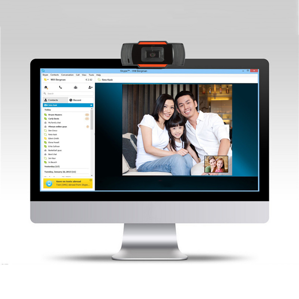 USB веб-камера 12.0MP Высокое разрешение Веб камера 360 градусов с микрофоном Clip-on-веб-камера для Skype компьютер ноутбук ПК