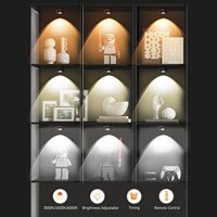 Lampes LED rechargeables pour armoire, design moderne, en plastique, télécommande, variateur d'intensité tactile, sans fil, haute capacité, lot de 3