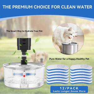Filtres de remplacement pour distributeur d'eau pour chat, charbon actif et coton, pour fontaine à eau pour animaux de compagnie de 3,2 L/108 oz/0,8 gal - Product Image 6