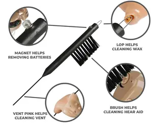 Séchoir à brosse pour appareil auditif de type RIC avec accessoires Capuchon en <span class=keywords><strong>cérumen</strong></span> Filtre à <span class=keywords><strong>cérumen</strong></span> Filet anti-poussière pour une meilleure performance des appareils auditifs - Product Image 3