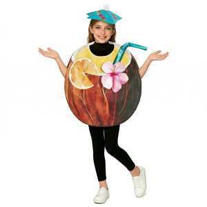 Disfraz <span class=keywords><strong>de</strong></span> <span class=keywords><strong>Coctel</strong></span> <span class=keywords><strong>de</strong></span> Coco <span class=keywords><strong>para</strong></span> Niños - Divertida Túnica <span class=keywords><strong>de</strong></span> Bebida Tropical con Sombrero <span class=keywords><strong>de</strong></span> Paraguas <span class=keywords><strong>para</strong></span> Halloween, Fiesta en la Playa o Cosplay <span class=keywords><strong>de</strong></span> Verano - Product Image 2