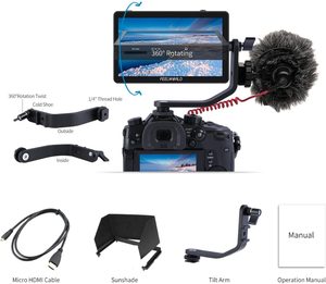 จอภาพ <span class=keywords><strong>FEELWORLD</strong></span> <span class=keywords><strong>F6</strong></span> <span class=keywords><strong>Plus</strong></span> V2 ขนาด 6 นิ้ว สำหรับกล้อง DSLR แบบ IPS พร้อมฟังก์ชั่นวิดีโอพีคกิ้งโฟกัส หน้าจอสัมผัสสำหรับใช้งานภาคสนาม - Product Image 6