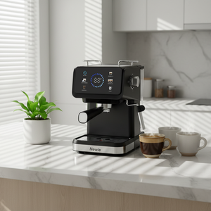 Cafetera Italiana Newle, Cafetera Espresso Profesional Digital, 20 Bares, Molinillo Integrado, Doble Taza, Espumador de Leche, Latte, <span class=keywords><strong>Cappuccino</strong></span> - Product Image 2