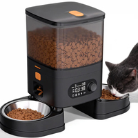 Distributeur automatique de nourriture pour chien intelligent et portable en acier inoxydable de 4 L/135 oz avec écran LCD, fonction de distribution programmée et fonction de nourriture lente