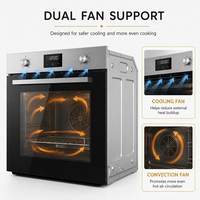 Four domestique et commercial de 66 L avec système de refroidissement, ventilateur de convection, sûr et durable, en acier inoxydable, facile à nettoyer