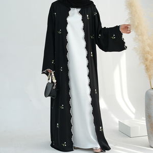 Produttore di <span class=keywords><strong>Abaya</strong></span> 2025 <span class=keywords><strong>Abaya</strong></span> di Lusso da <span class=keywords><strong>Donna</strong></span> Veste Musulmana con Ricamo Floreale <span class=keywords><strong>Abaya</strong></span> Aperto Modesto Abito Musulmano da <span class=keywords><strong>Donna</strong></span> - Product Image 5