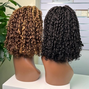 100% Human Hair 13*4 <b>Pixie</b> Two <b>Wig</b> Natural Black 99j Color Piano Color 14 Inch - Product Image 1