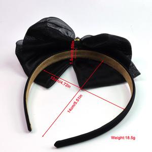 Bandeau élégant en organza avec nœud et <span class=keywords><strong>centre</strong></span> en cristal, bandeau léger en ruban transparent pour femmes et filles - Product Image 5