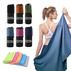 Logo personnalisé microfibre séchage rapide sport serviette de plage en plein air épais voyage gymnastique fitness jogging natation yoga mer grande serviette