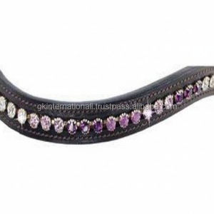 Banda de cuero para cejas de caballo, relleno suave y cómodo, 1 fila, multicolor, diamante, mega ostentoso, negro, precio al por mayor - Product Image 1