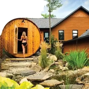 Bahçe kabin 6 kişi açık Sauna odası ahşap varil Sauna evi