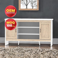 Buffet moderne à 2 portes et 3 étagères, meuble de rangement efficace pour la maison, salon, cuisine, panneau de bois, fabrication OEM en Malaisie
