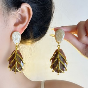 Pendientes Colgantes Ovalados de Resina Retro Artísticos con Acabado <span class=keywords><strong>Malbec</strong></span> Desgastado - Venta Directa de Fábrica - Product Image 3