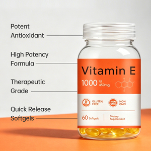 Vitamina E 1.000 UI per Porzione in Capsule Morbide, Testato da Terze Parti, Integratore Antiossidante per la Salute di Pelle, Cuore e Cervello, OEM ODM - Product Image 3