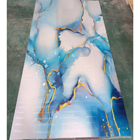 Panneau mural en PVC, prix de gros, feuille de marbre UV 4x8 (2440*1220), feuille de marbre UV PVC, panneau mural doré