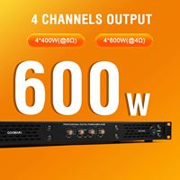 Amplificador de Potencia Digital Clase D M4300A de 4 Canales, 400W a 8Ω, Montaje en Rack 1U, Amplificador de Audio Económico para Altavoces de DJ de 12 Pulgadas