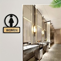 Panneau de toilettes en acrylique imprimé UV, motif géométrique, style minimaliste, pour toilettes hommes et femmes, best-seller