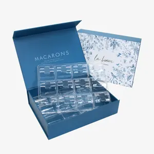 맞춤형 럭셔리 접는 종이 3, 6, 12, 16, 24 마카롱 포장 상자 도매 마카롱 상자 마그네틱 마카롱 선물 상자