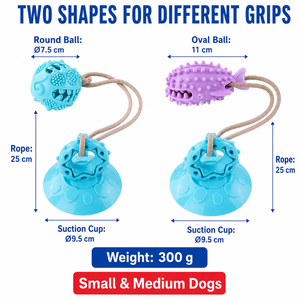 Juguete interactivo para perros con ventosa de TPR, dispensador de golosinas, pelota para jugar solo, ecológico, para limpieza de dientes, juguete masticable para perros - Product Image 6
