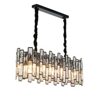 Nouveau Lustre Moderne de Luxe à Niveaux en Cristal 2026, Cadre Noir, Suspension LED Taille Moyenne pour Salon, Chambre et Salle à Manger