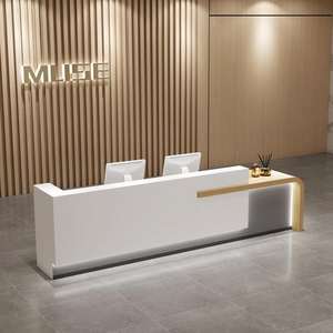Mostradores de recepción Led de nuevo diseño, cajero de salón de belleza <span class=keywords><strong>en</strong></span> la recepción para Sap, Mostrador de spa personalizado, mostrador de recepción de <span class=keywords><strong>gimnasio</strong></span> - Product Image 4