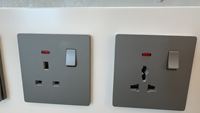 Interruptor de Pared Eléctrico de 86 mm, Color Gris, Tacto Suave, 16 A, 250 V, Doble Polo, 1/2/3/4 Vías, Regulador de Intensidad, Ventilador, Enchufe UK, USB Tipo C