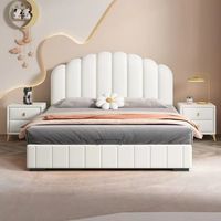 Lit de rangement moderne et confortable avec revêtement en cuir de qualité supérieure, taille Queen/King, certifié E0, directement de l'usine JUNYUHAO