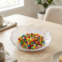 Assiette en verre cristal de luxe de haute qualité, motif coquillage perlé, jetable et écologique pour les fêtes