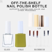 Nouveau design 2026, faible MOQ, couleur unie, OEM ODM, flacons en verre vides de 10 ml et 12 ml pour vernis à ongles gel et huile pour cuticules, avec pinceaux et bouchons