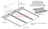 Panel de Techo Lineal de Aluminio Resistente al Viento con Perfil en S, Suspendido para Sala de Estar, Gasolinera, Centro Comercial, Gimnasio al Aire Libre, Ignífugo