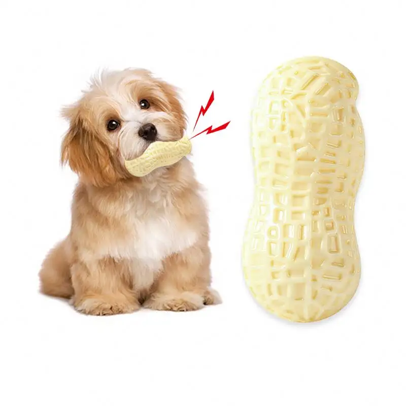 Commercio all'ingrosso caldo TPR noccioline soft indistruttibile di lusso interattivo cigolante pet giocattoli per cani da masticare