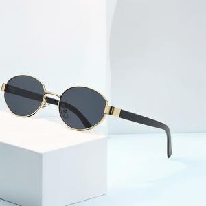 2025 nuevo modelo de gafas de sol polarizadas ópticas para mujer lentes marrones Retro cara ovalada pequeña MARCO DE Metal verde de gama alta UV400 de moda - Product Image 3
