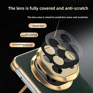 Funda para Teléfono Mate X7 <span class=keywords><strong>OPPO</strong></span> <span class=keywords><strong>Find</strong></span> N6, Magnética, Plegable, con Marco Dorado de Doble Eje, Diseño Liso de Cuero PU - Product Image 3