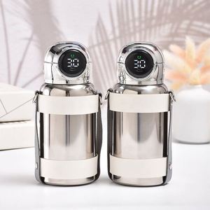 Wholesale 500ml Electroplated Bpa Free Steel Smart Straw Water Bottle with <b>Led</b> Temperature Display Sleeve and Strap Couple Cup - Product Image 5