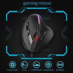 Souris verticale filaire ergonomique RGB T-50 en stock, prête à l'emploi, pour bureau et gaming, 9 boutons, 12800 DPI, programmable, pour Amazon, eBay, PC - Product Image 2