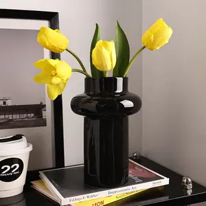 Оптовая продажа, белая ваза в кремовом стиле, глазурованная керамическая ваза, украшение дома, фарфоровая большая ваза, дизайн
