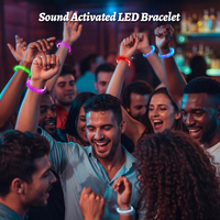 Meilleure vente Party Favors Bracelet activé par le son Concert de musique Contrôle du son Led Light up Bracelet