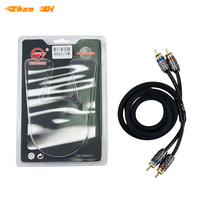 Câble RCA audio pour voiture avec 4 connecteurs, 2 m, âme en cuivre torsadée, avec garantie d'un an pour CarPlay filaire