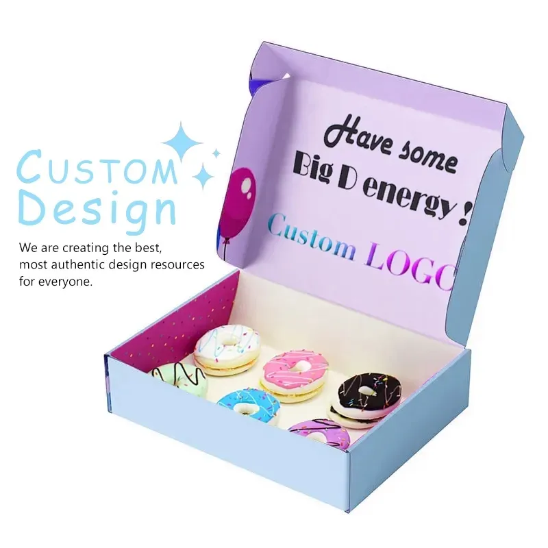 Многоразовый логотип, роскошная гофрированная бумага, складная одна штука для выпечки, упаковочная коробка для пончиков Mochi