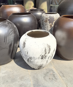 Wabi Sabi Grand vase de sol blanc rustique pour la plantation intérieure et extérieure Grand pot à eau Pot à fleurs Grands pots de jardin <span class=keywords><strong>en</strong></span> céramique - Product Image 4
