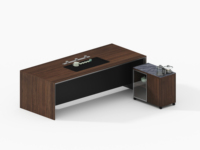 Bureau de direction ergonomique intelligent moderne LIWEI, panneau en bois, rangement dissimulé des câbles, bureau de luxe haut de gamme personnalisé pour PDG