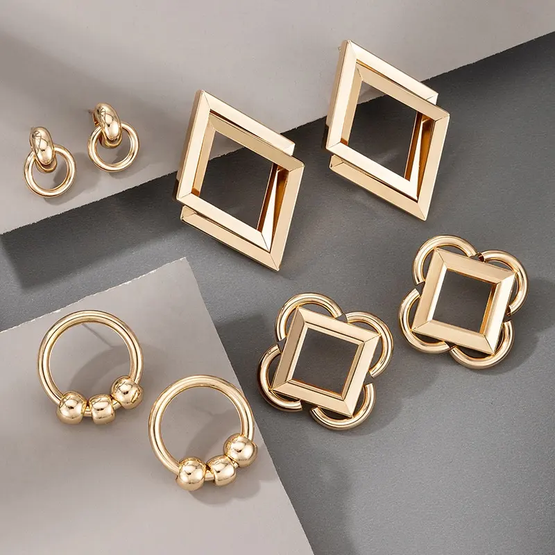 Sindlan Gold Luxury Statement Ladies Earrings Trendy Hoop Earrings Women Fashion Jewelry