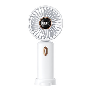 Portable <b>Mini</b> Fan With Digital Display 5W Brushless Motor Handheld USB Rechargeable Battery Operated For <b>Desk</b> Outdoor Use - Product Image 1